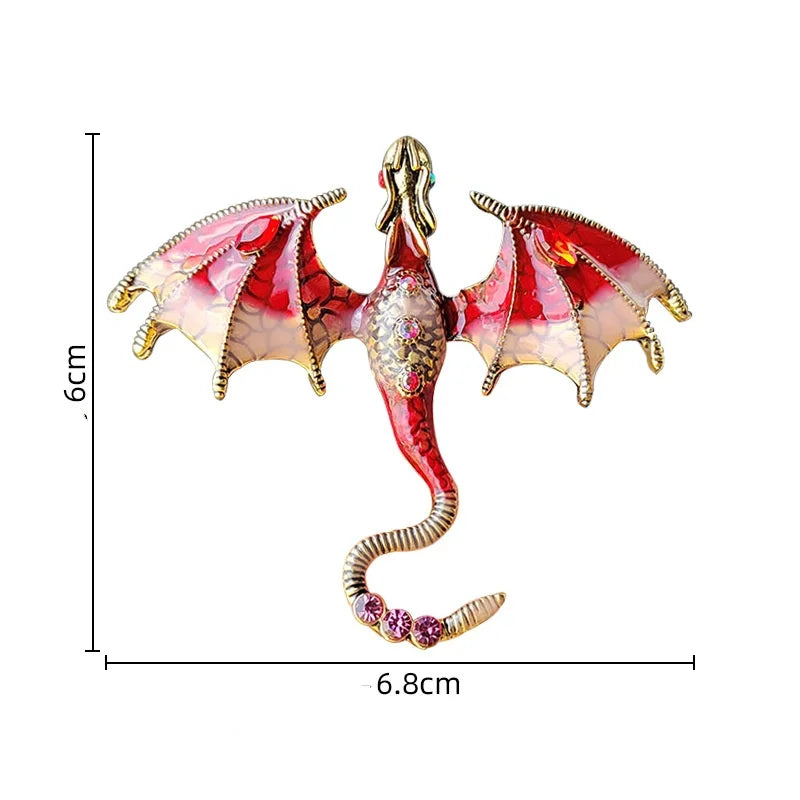 Custom Diamond-Encrusted Dragon Brooch Enameled Animal Pin for Stylish Accessories