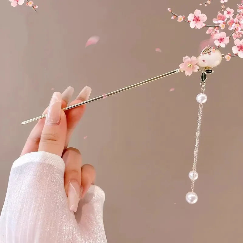Romantic Chinese Style Hairpin Jewelry Accessory for Women and Girls Daily Wear