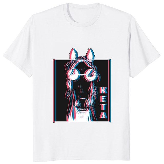 Funny Horse Graphic T Shirt for Women Summer Oversized Casual Tee Y2K Style