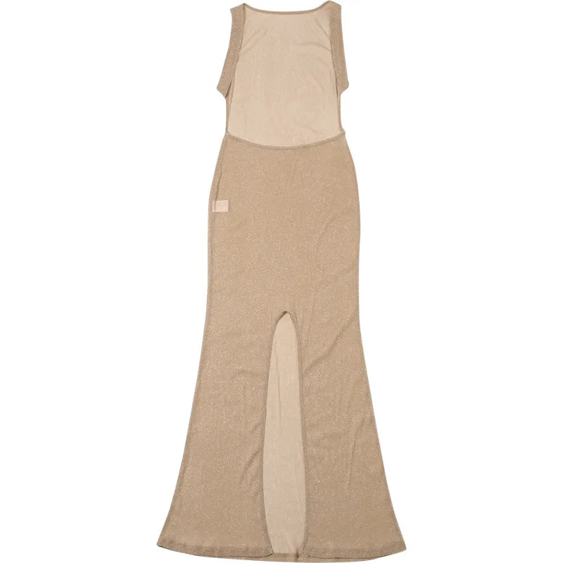 See Through Beach Maxi Dress Sleeveless Backless Bodycon