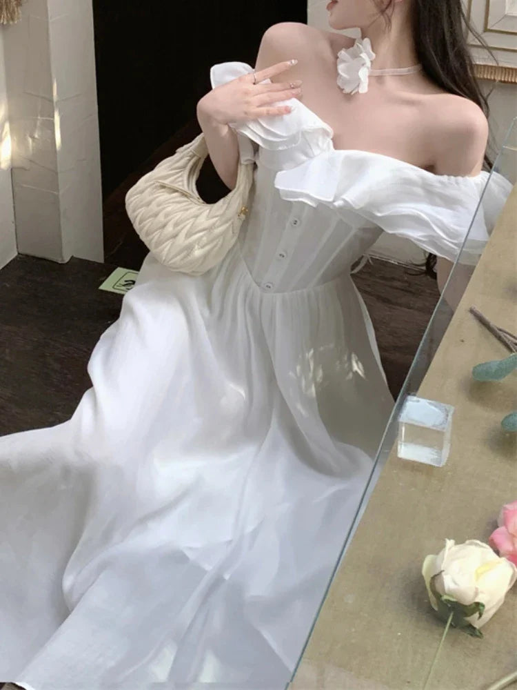 Elegant Vintage Aline Party Dress For Women Casual Prom