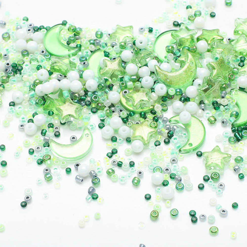 Mixed Star and Moon Crystal Glass Beads for DIY Jewelry Making Craft Bracelets Necklaces and Earrings