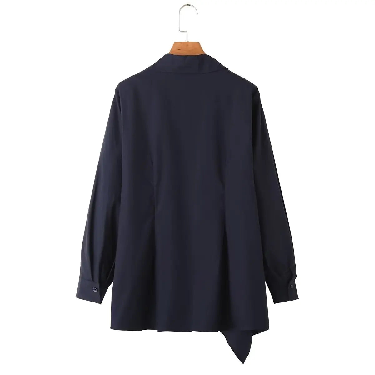 Autumn Women Casual Two Piece Set with Poplin Shirt and High Waist Long Pants