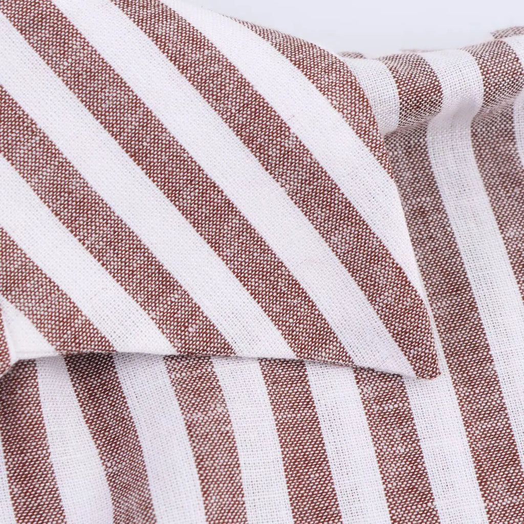 Women's Collared Shirt with Wide Sleeves Simple Striped Single Breasted Stylish Spring Top