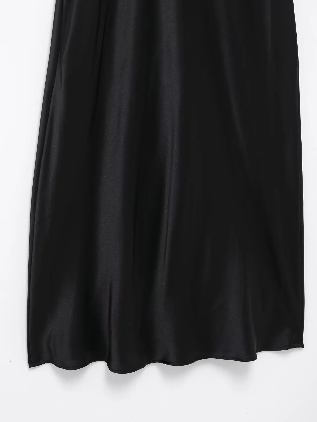 Satin V Neck Long Dress For Women Elegant Party Gown