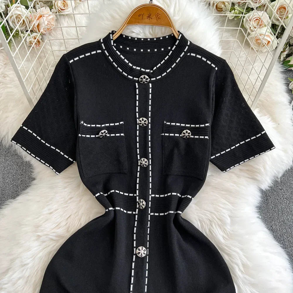 High Waist Retro Dress For Women Summer Elegant Style