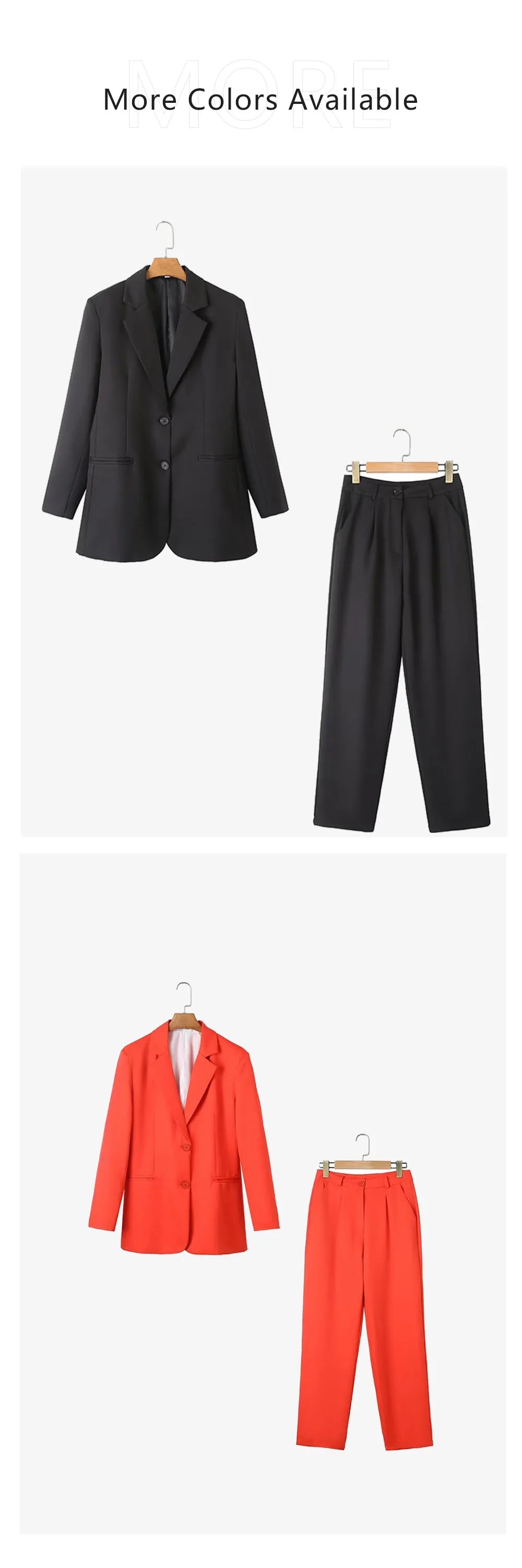 Spring Summer Women's Casual Loose Solid Color Suit Set with Pants and Top