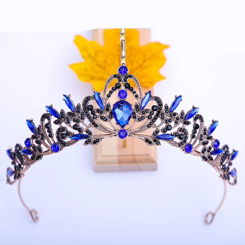 Purple Bridal Crown Tiara for Women Grand Party and Birthday Celebrations