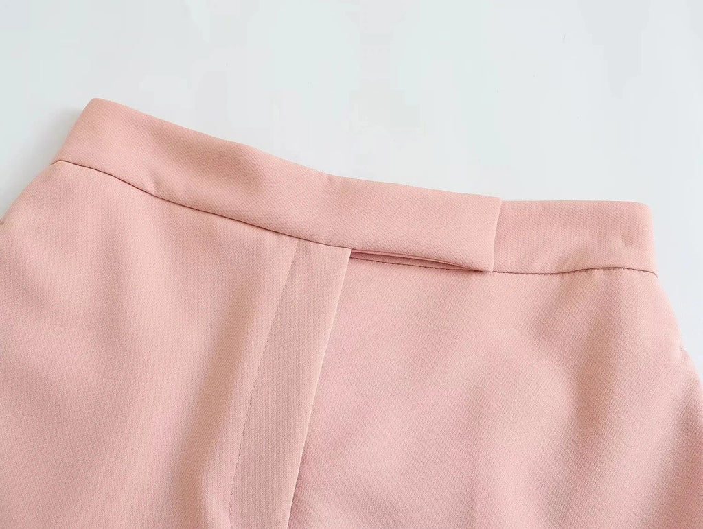 Casual Solid Color V Neck Sleeveless Single Breasted Vest With Elegant Mid Waist Wide Leg Pants Set