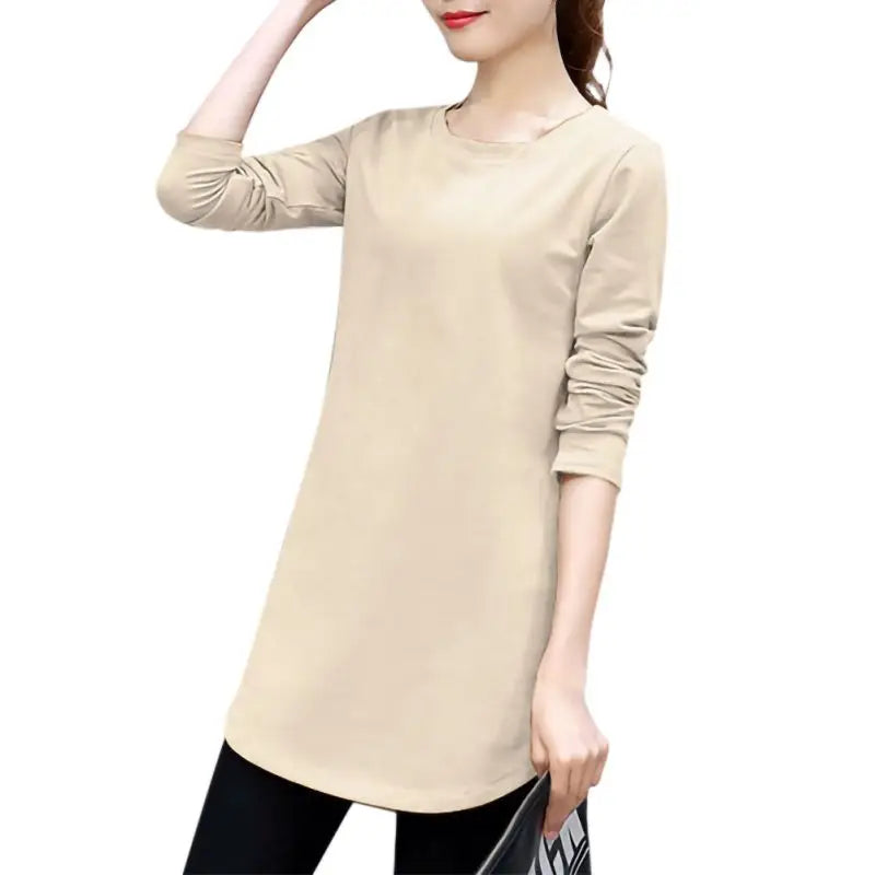 Women Slim Fit Long Sleeve Casual Blouse in Solid Colors