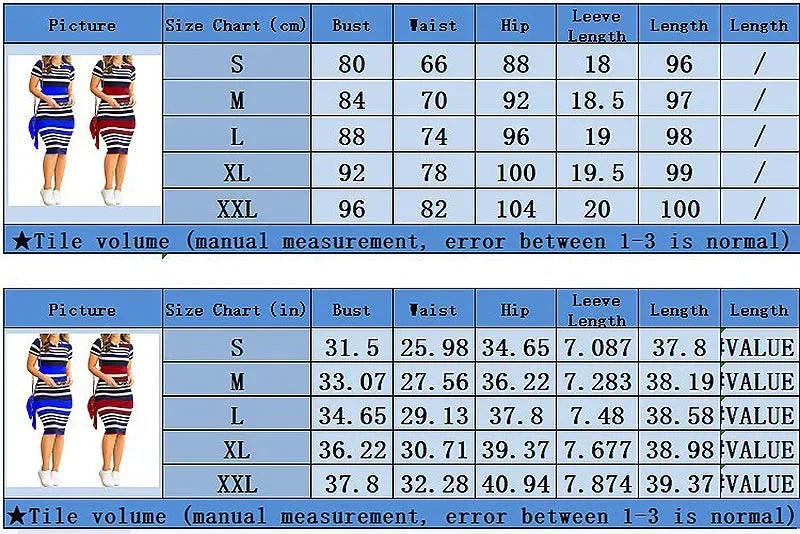 Summer Leaf Striped Print Bodycon Dress Knee Length