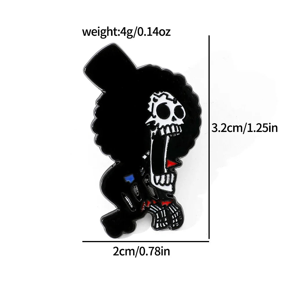 5 Pcs Cartoon Monkey Enamel Pin Set Featuring Luffy and Tony Chopper Brooches for Backpack Accessories