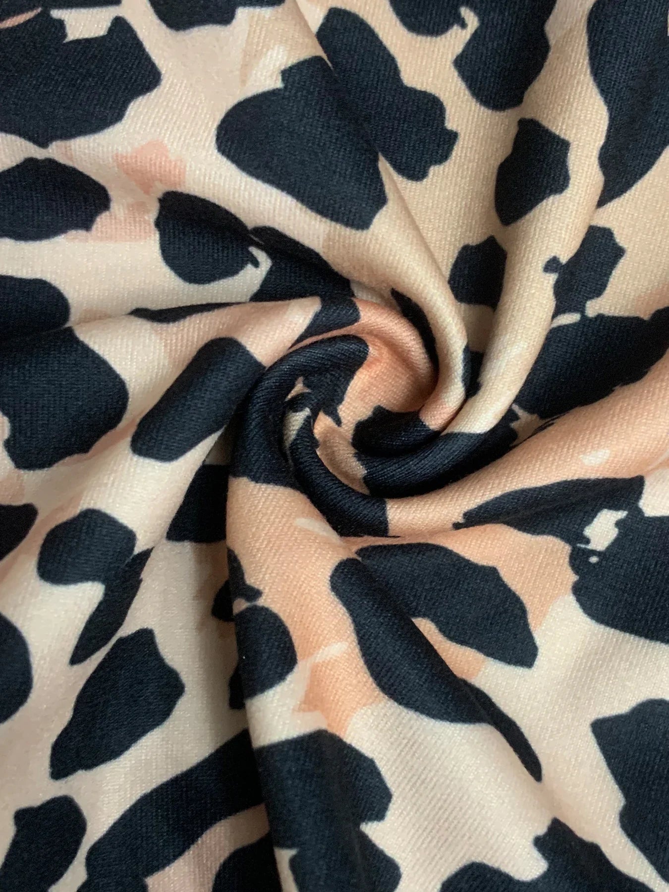 Sexy Leopard Print Long Sleeve V Neck Jumpsuit Shorts with Front Zipper Closure