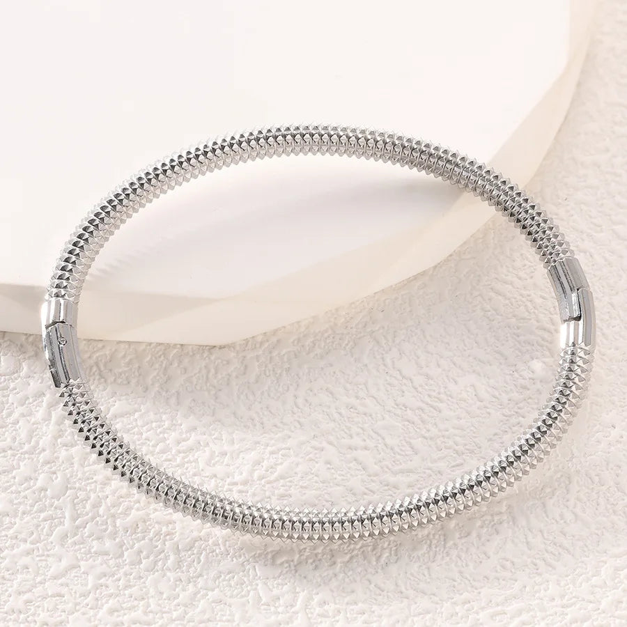 Waterproof Stainless Steel Cuff Bracelet for Women Smooth Openable Bangles Jewelry Gift