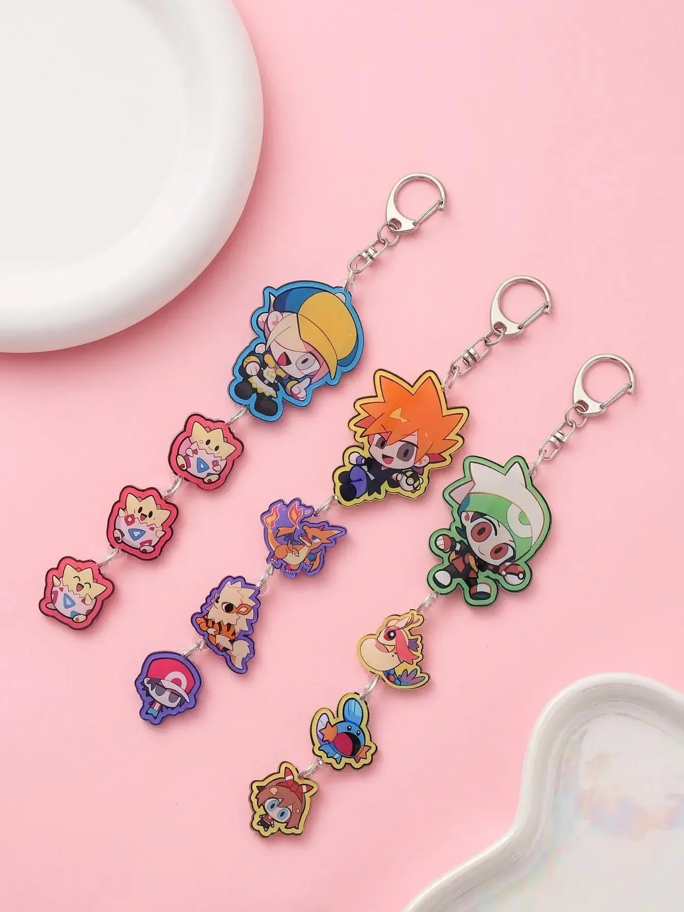 Cute Anime Acrylic Keychain Accessory Cartoon Car Bag Pendant Gift for Friends Fans