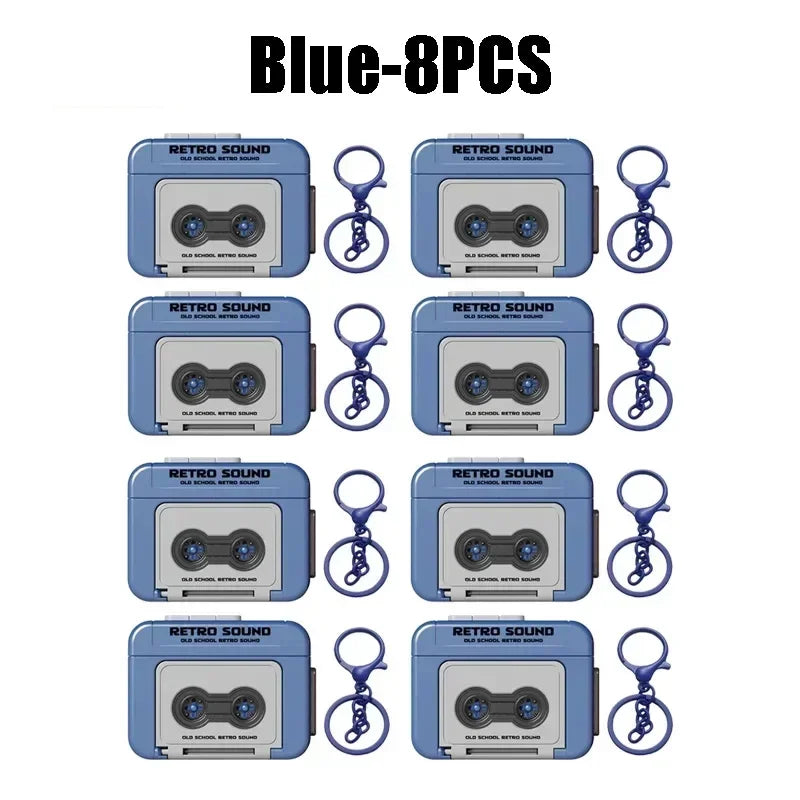 Vintage Mini Tape Recorder Keychain Gift for Couples Fun Retro Design Recordable Cassette Keychain