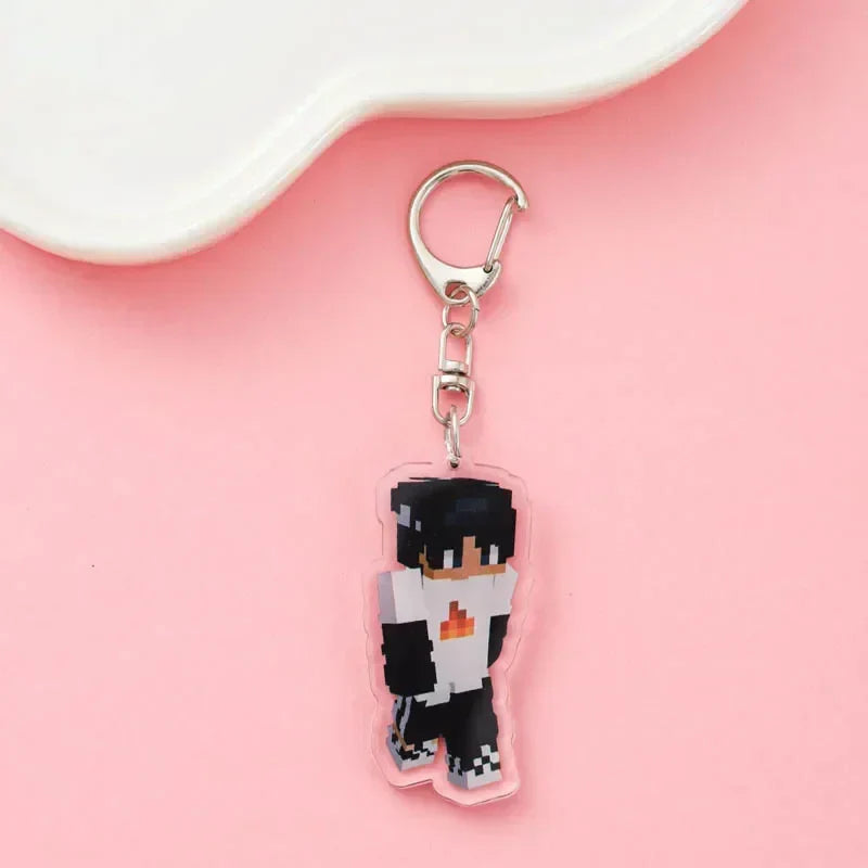 Diamond Sword Keychain with Enchanted Golden Apple and Pickaxe Model Toys for Gamers and Collectors