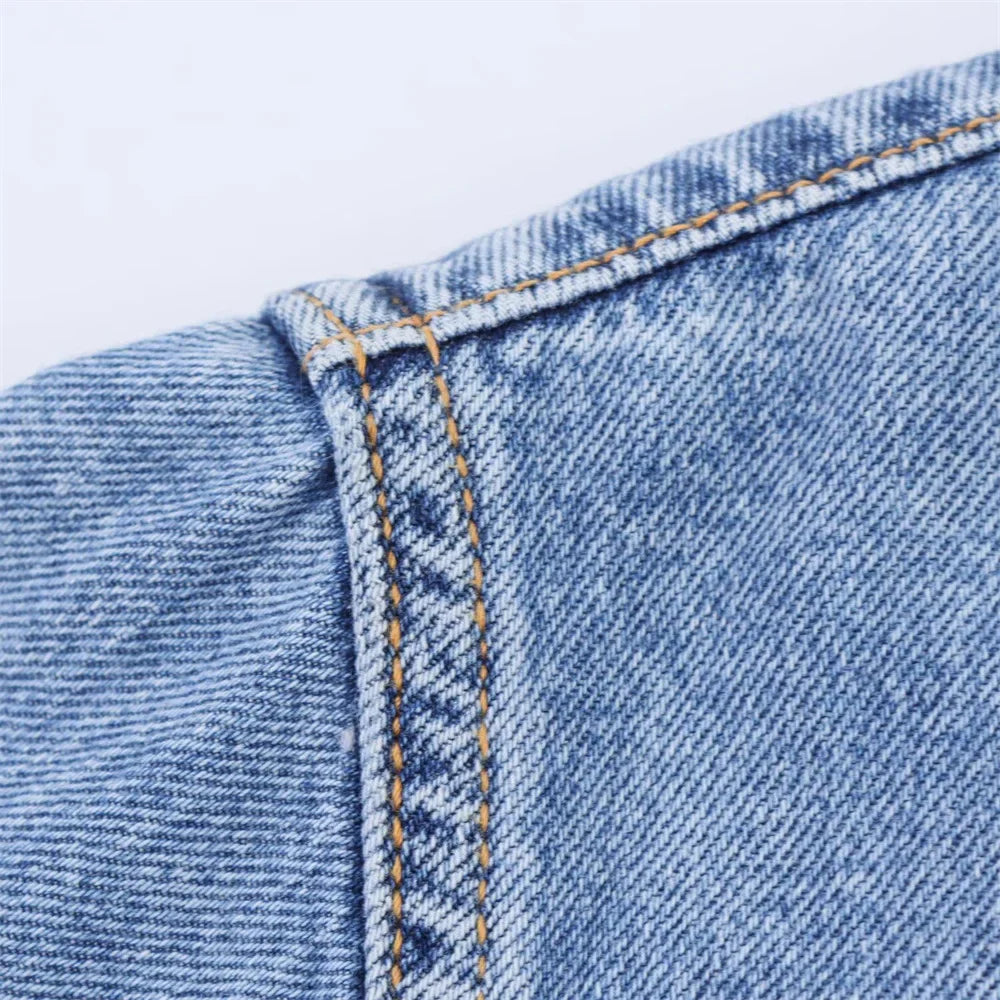 Women's Versatile Denim Long Sleeve Shirt and Pants Set for Casual Spring and Summer Wear