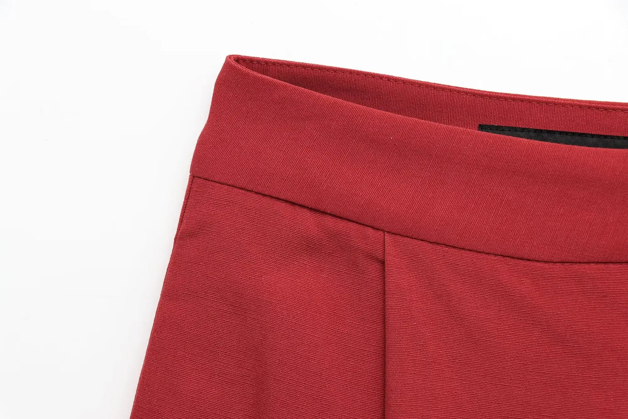 Elegant Red Women Pant Suit with Front Button Strapless Tank Top and Wide Leg Trousers Chic Fashion Streetwear Set