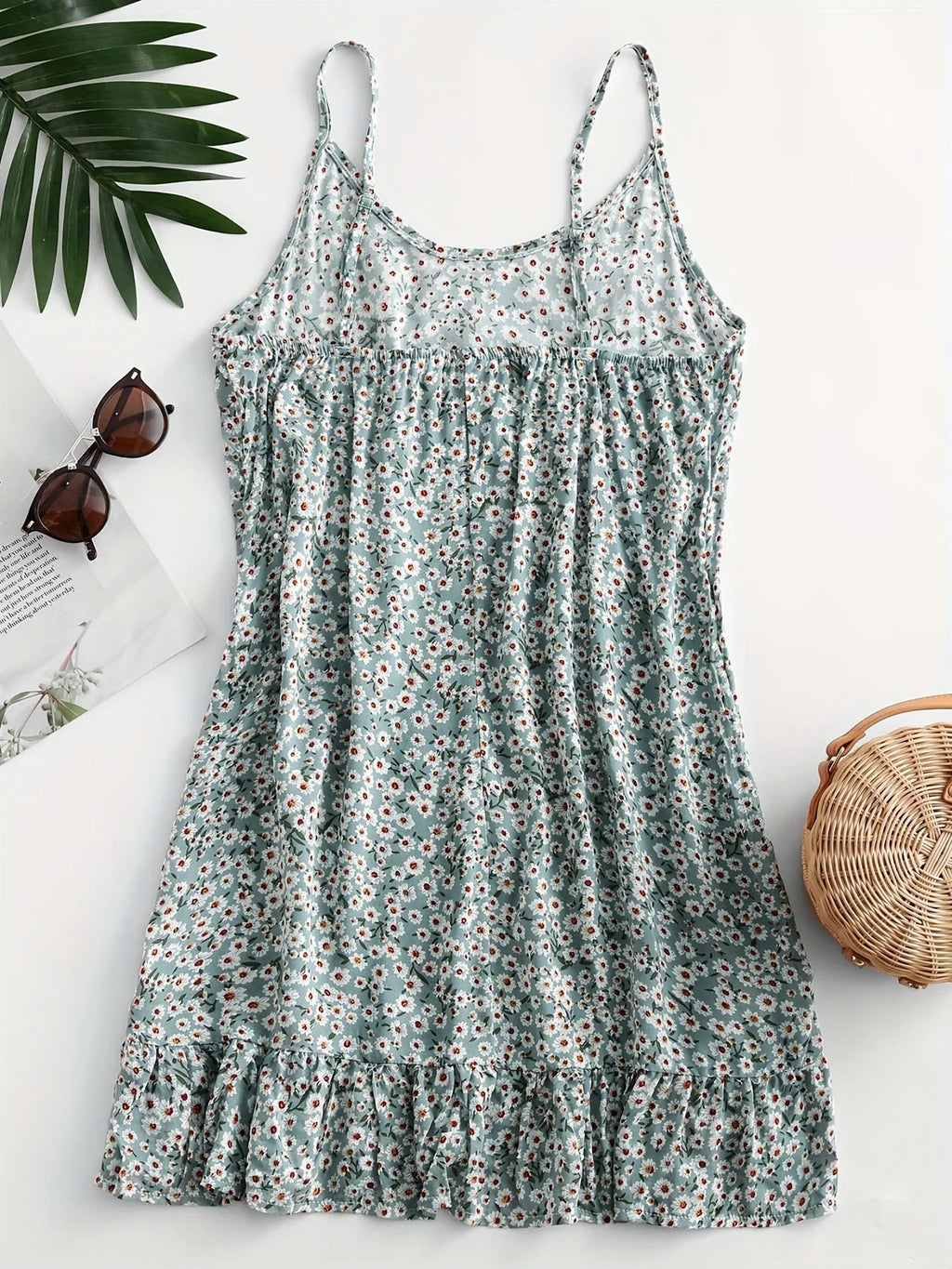 Floral One Shoulder Dress With Waist Enhancing Style