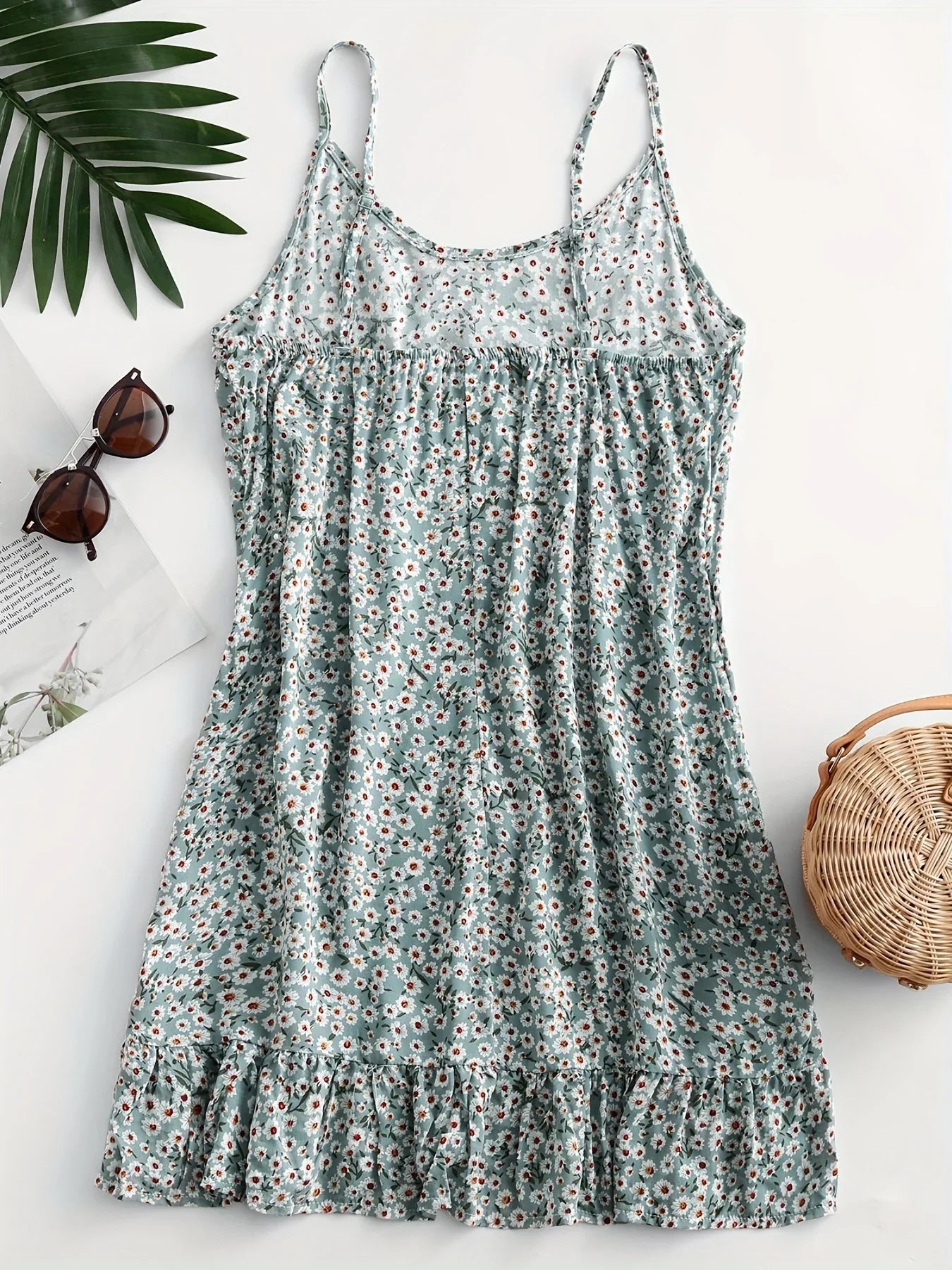 Floral One Shoulder Dress With Waist Enhancing Style