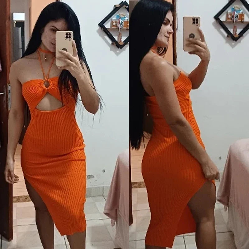 Chic Knitted Summer Dress For Women Streetwear Style