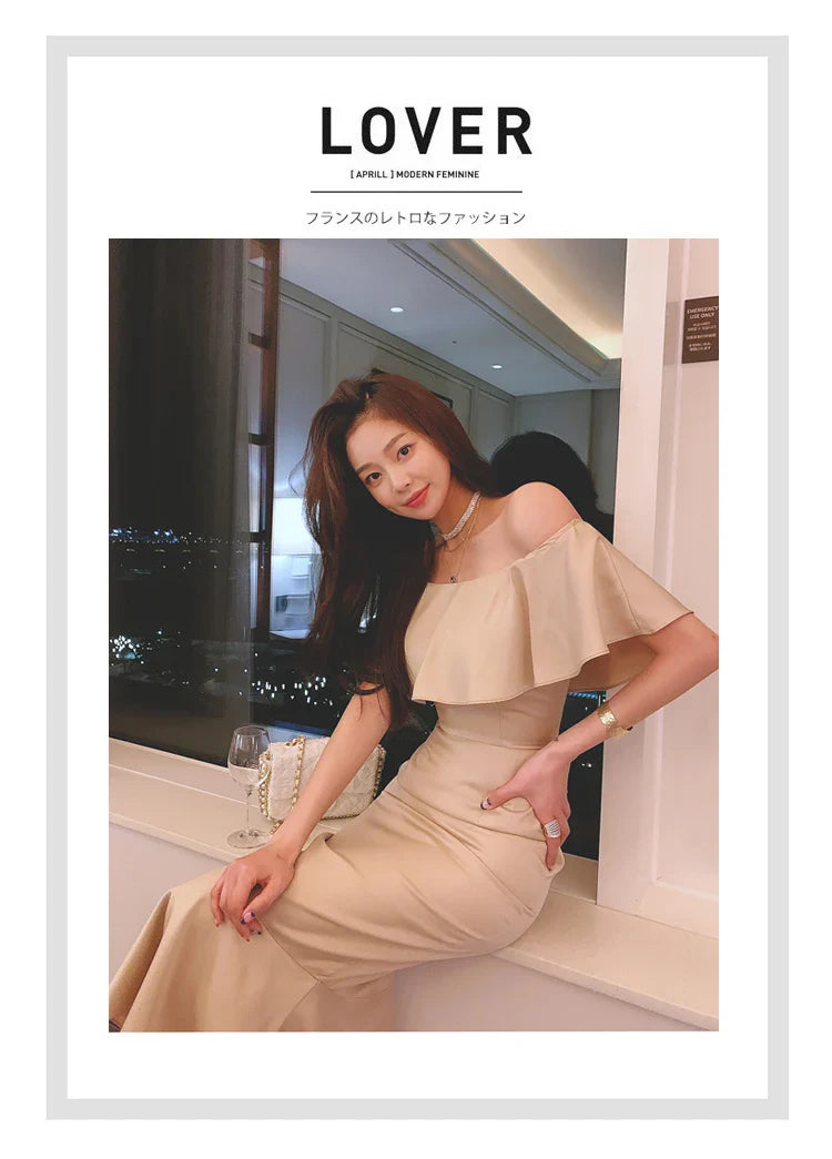 Slash Neck Mermaid Dress For Women Elegant Party Dress