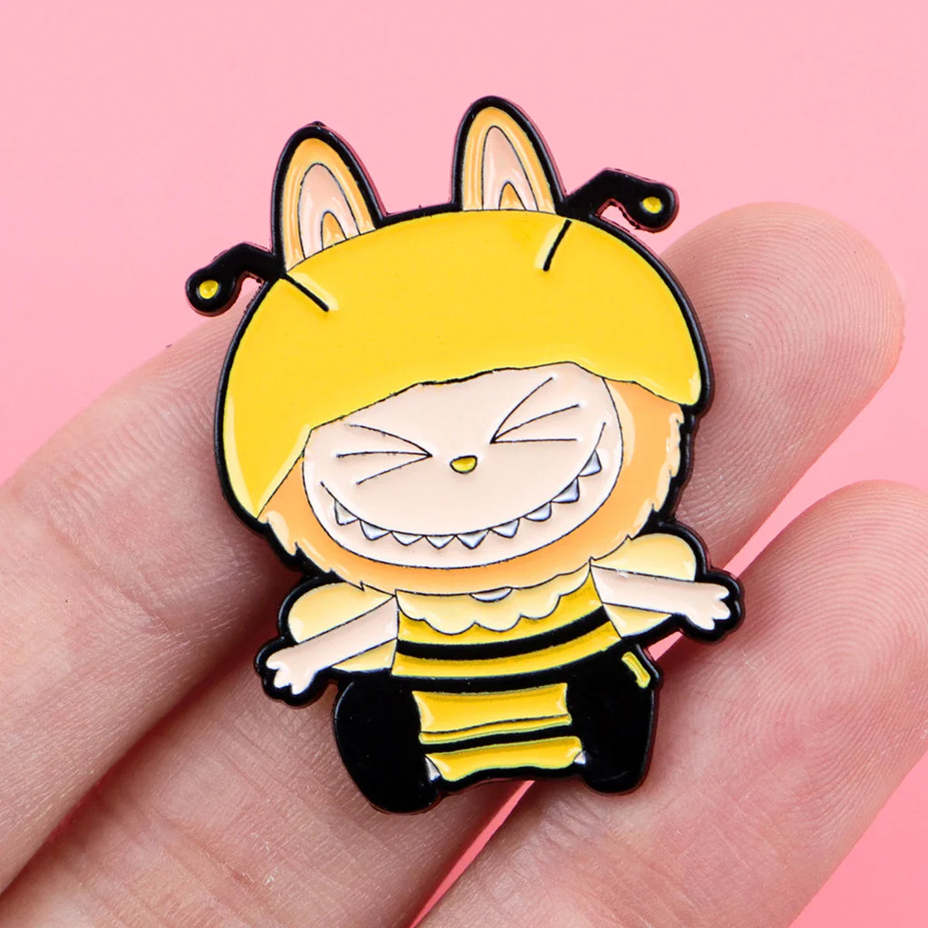 Cute Monster Enamel Pins for Cartoon Anime Lovers - Genie Pin Badge for Backpacks, Lapel Brooch, and Fashion Accessories