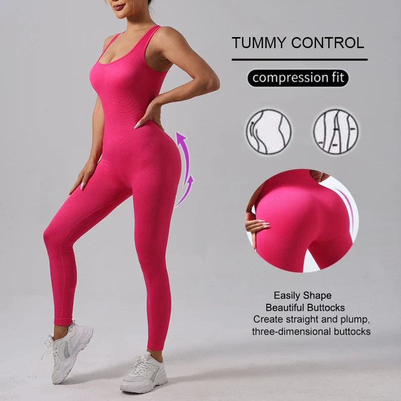 Seamless Yoga Jumpsuit For Women High Stretch Fitness