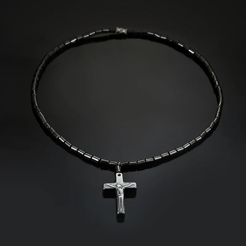 Hip Hop Fashion Cross Necklace for Women and Men with Crystal Zircon Jesus Pendant and Metal Chain Choker Jewelry Gift