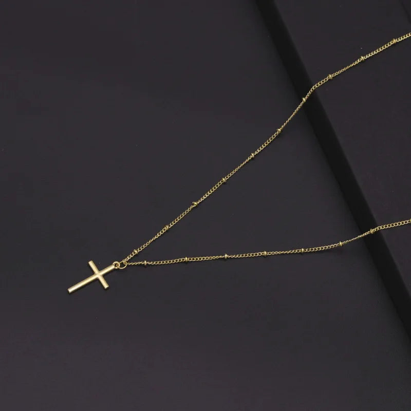 Hip Hop Fashion Cross Necklace for Women and Men with Crystal Zircon Jesus Pendant and Metal Chain Choker Jewelry Gift