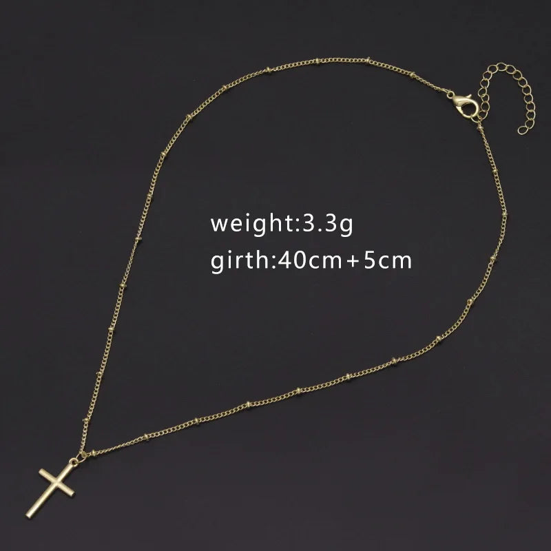 Hip Hop Fashion Cross Necklace for Women and Men with Crystal Zircon Jesus Pendant and Metal Chain Choker Jewelry Gift