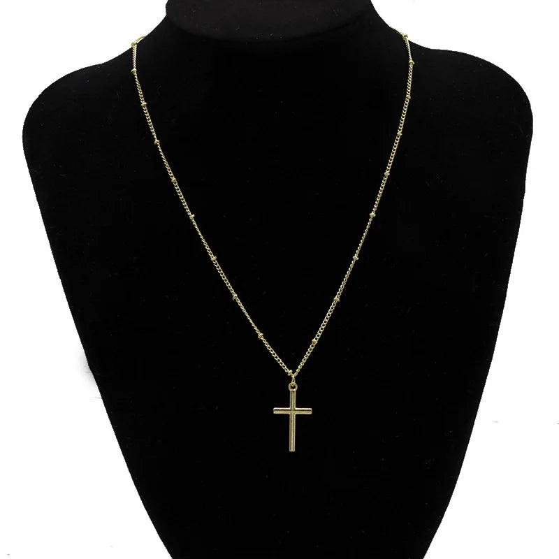 Hip Hop Fashion Cross Necklace for Women and Men with Crystal Zircon Jesus Pendant and Metal Chain Choker Jewelry Gift