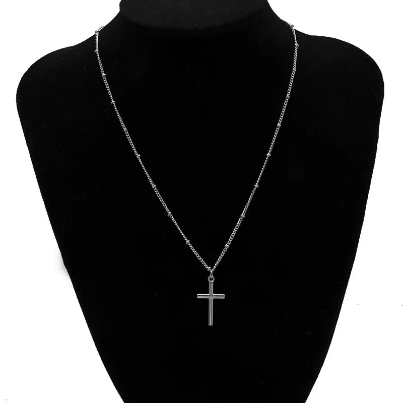 Hip Hop Fashion Cross Necklace for Women and Men with Crystal Zircon Jesus Pendant and Metal Chain Choker Jewelry Gift