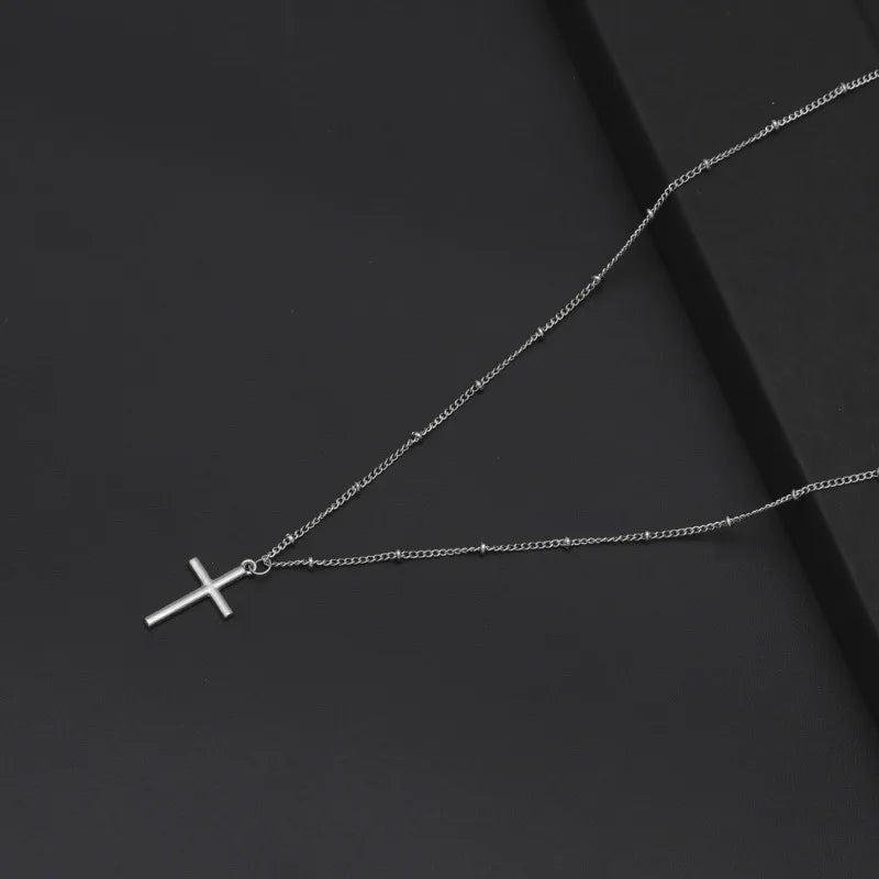 Hip Hop Fashion Cross Necklace for Women and Men with Crystal Zircon Jesus Pendant and Metal Chain Choker Jewelry Gift