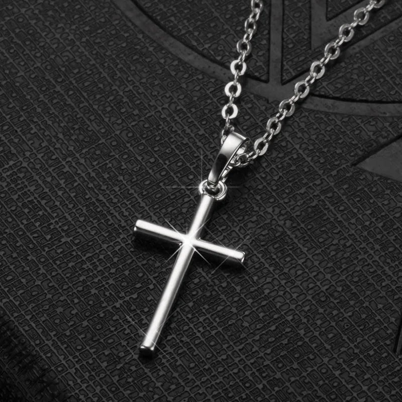 Hip Hop Fashion Cross Necklace for Women and Men with Crystal Zircon Jesus Pendant and Metal Chain Choker Jewelry Gift