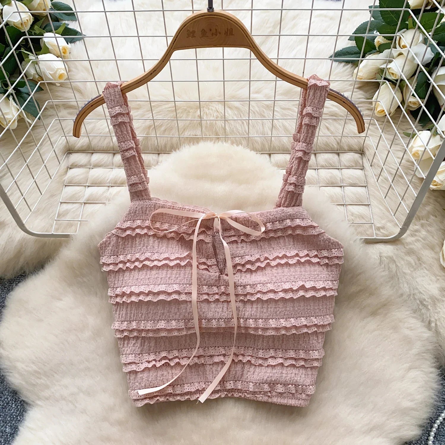 Sweet Ruffles Summer Two-Piece Set Women Square Collar Bow Strap Crop Top with Solid Ruched High-Waist Skirt Chic Gentle Outfit