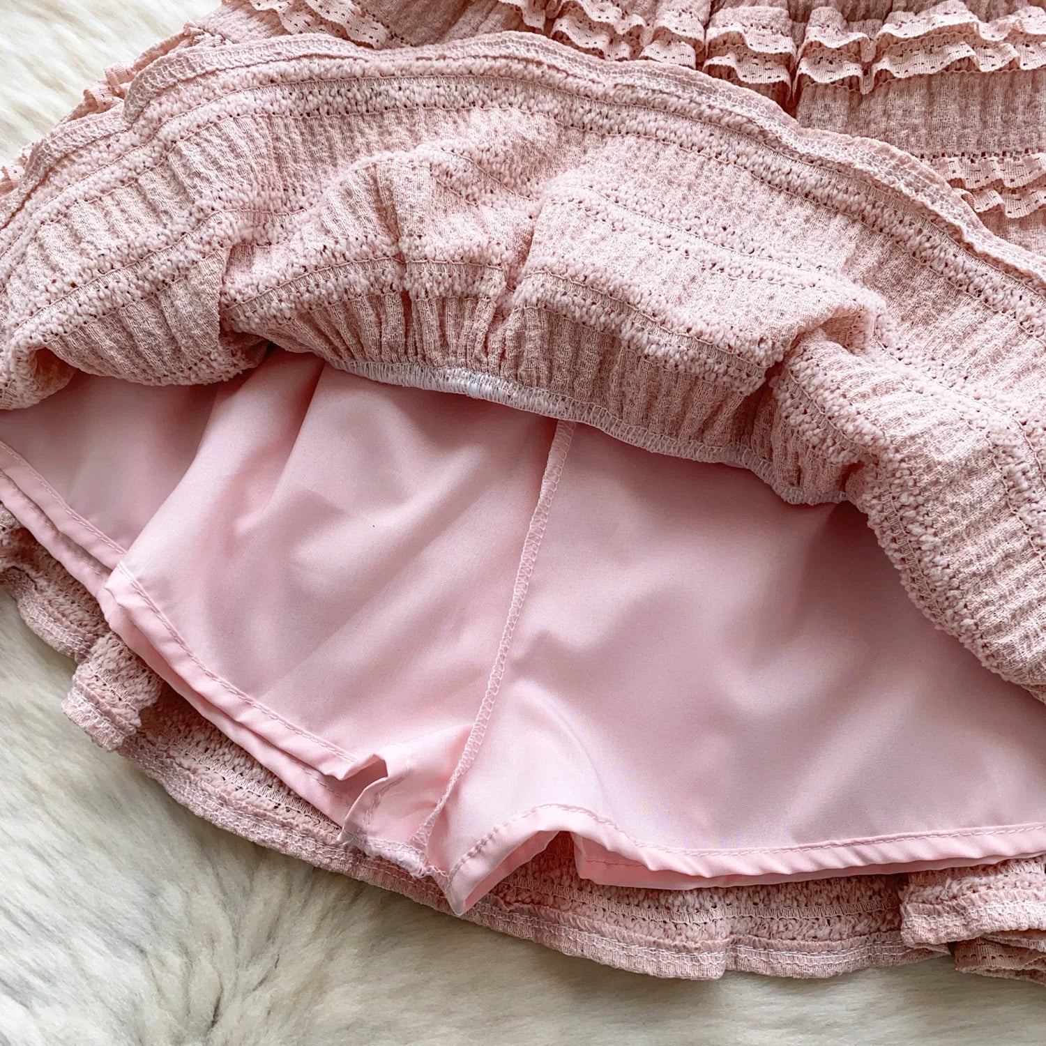 Sweet Ruffles Summer Two-Piece Set Women Square Collar Bow Strap Crop Top with Solid Ruched High-Waist Skirt Chic Gentle Outfit