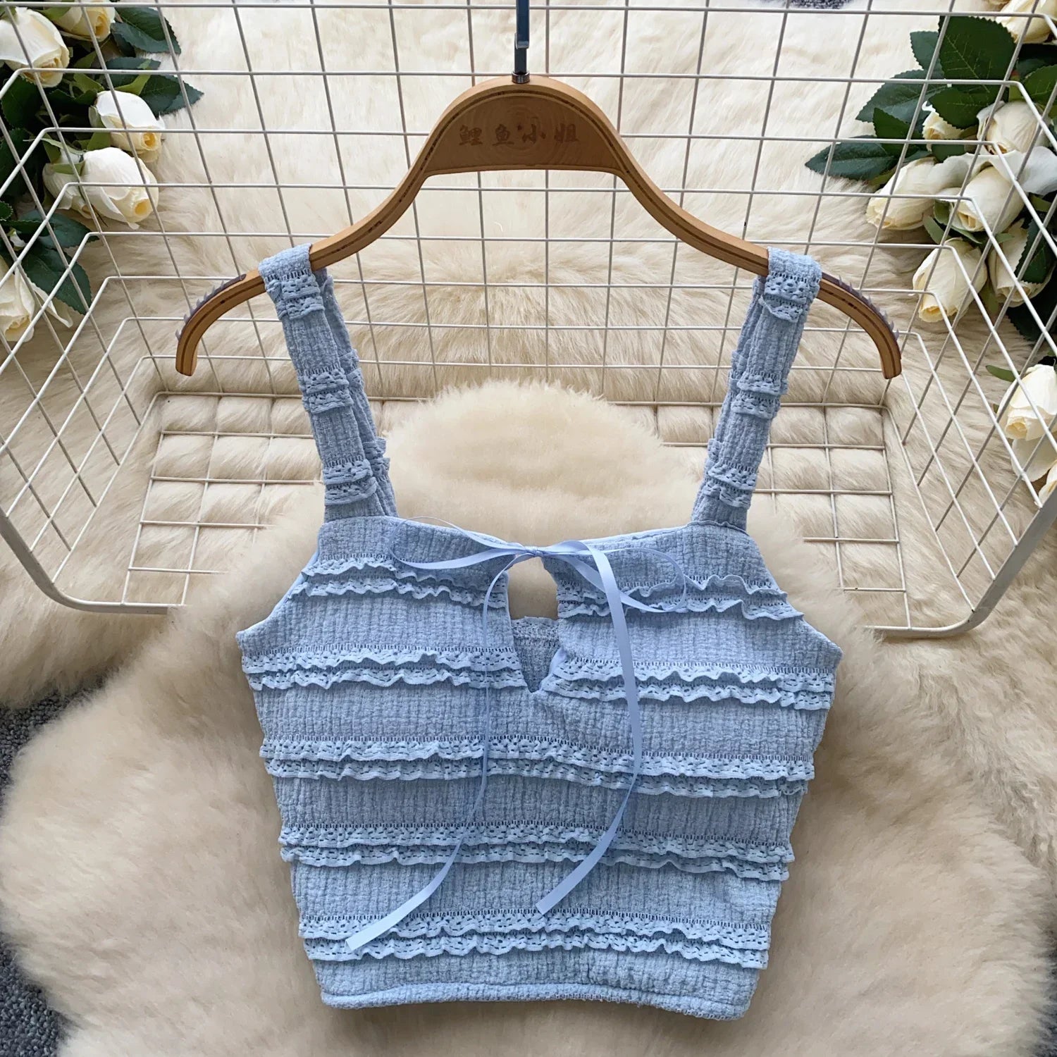 Sweet Ruffles Summer Two-Piece Set Women Square Collar Bow Strap Crop Top with Solid Ruched High-Waist Skirt Chic Gentle Outfit