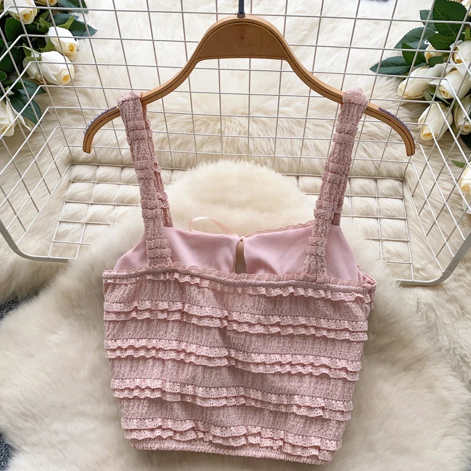 Sweet Ruffles Summer Two-Piece Set Women Square Collar Bow Strap Crop Top with Solid Ruched High-Waist Skirt Chic Gentle Outfit