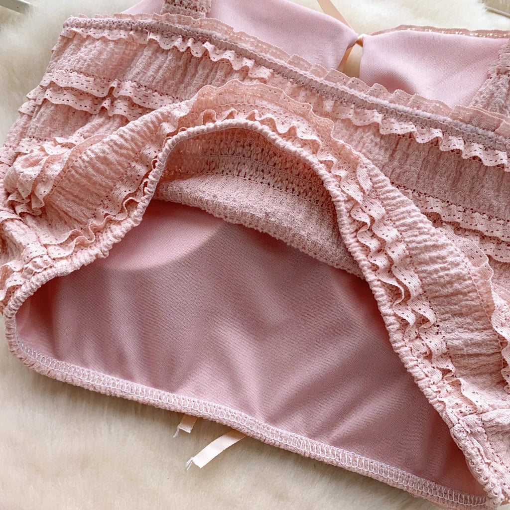 Sweet Ruffles Summer Two-Piece Set Women Square Collar Bow Strap Crop Top with Solid Ruched High-Waist Skirt Chic Gentle Outfit