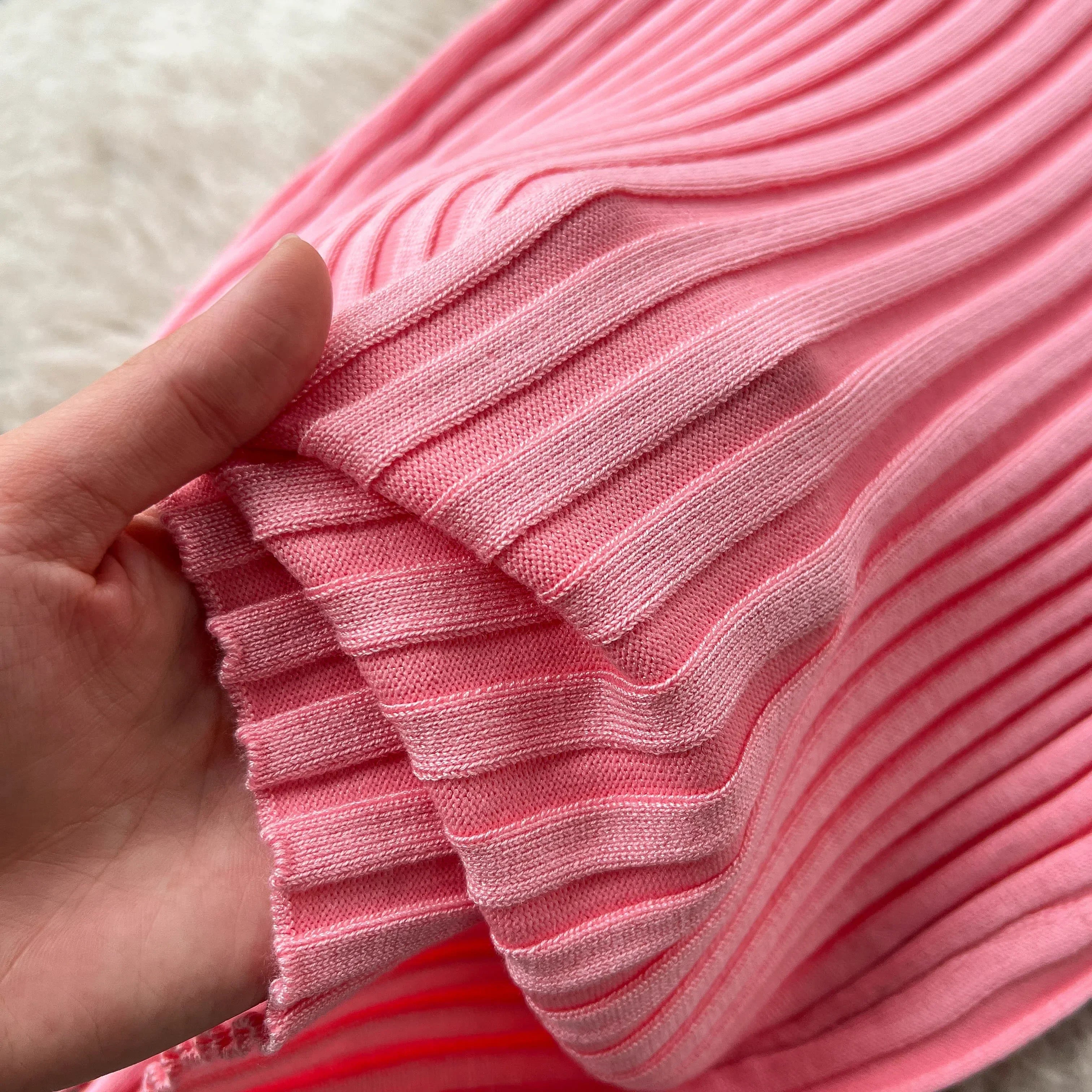 Casual Two Piece Women's Summer Set O Neck Knit Top with Elastic Waist Long Bodycon Skirt Fashion Office Lady Outfit Korean Style