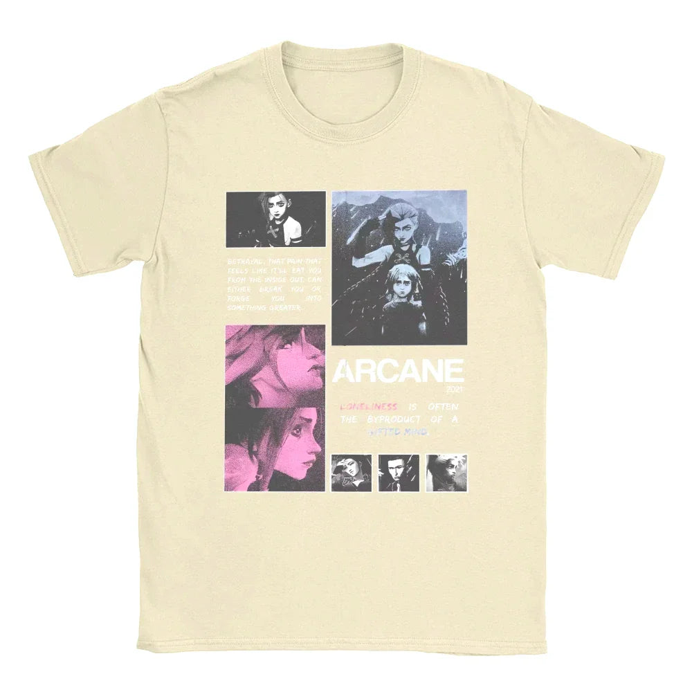 Men and Women Arcane Inspired Jinx and Vi Graphic T Shirt Anime Gaming Casual Short Sleeve Tee