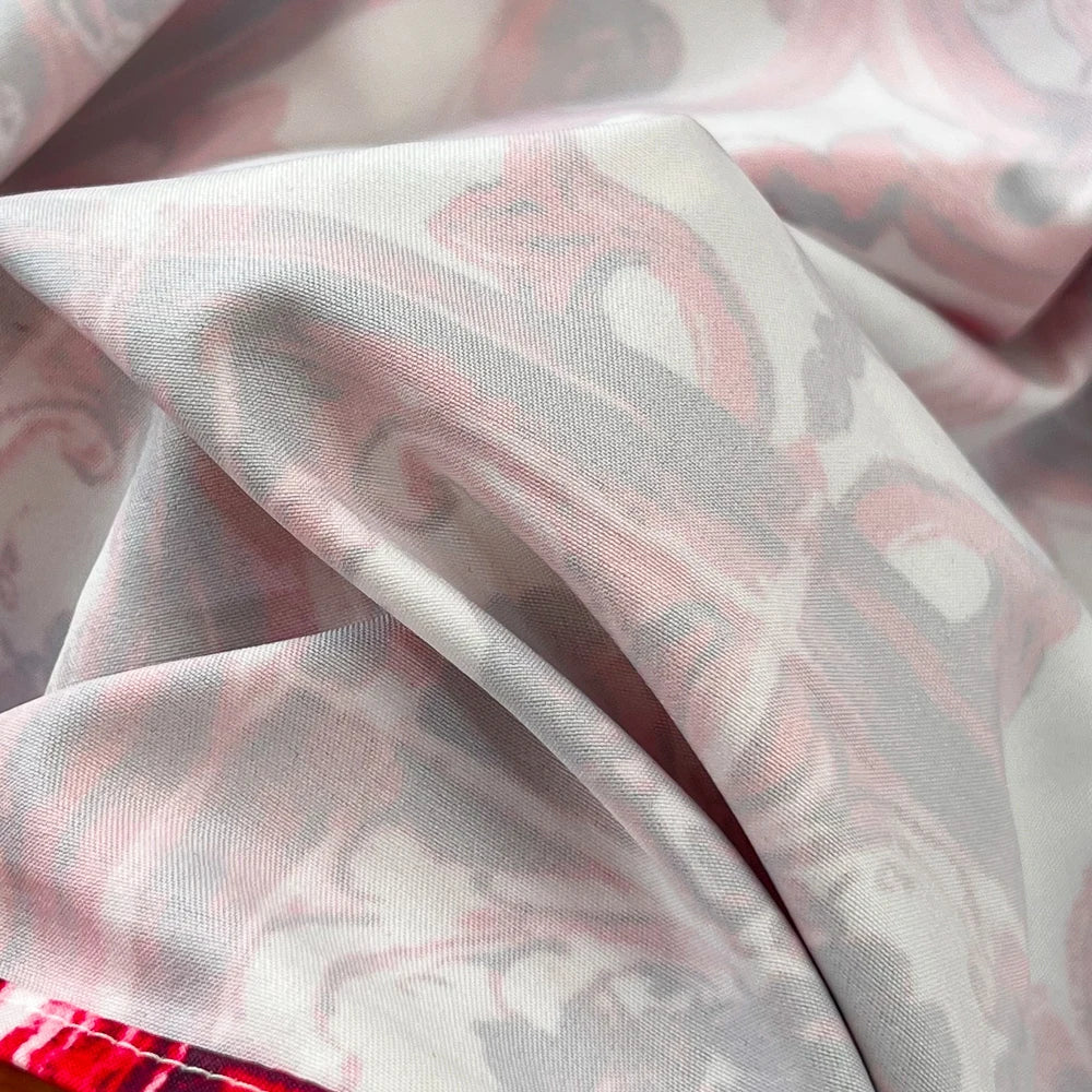 Summer Red Blue and White Porcelain Print Two Piece Set Women Spaghetti Strap Crop Top and Maxi Skirt Beachwear Ensemble