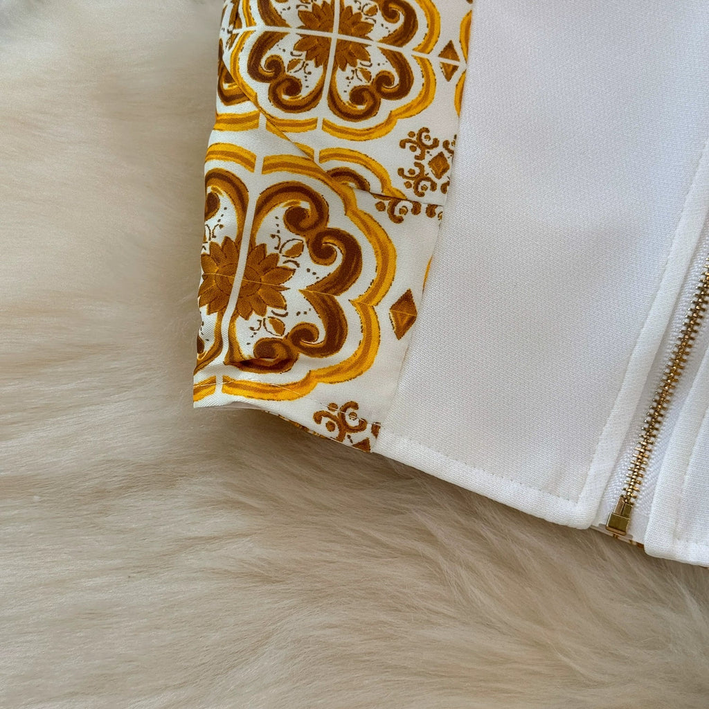 Summer Yellow Floral Two Piece Skirt Set for Women Sexy Corset Crop Top with Long Maxi Skirt Printed Outfit