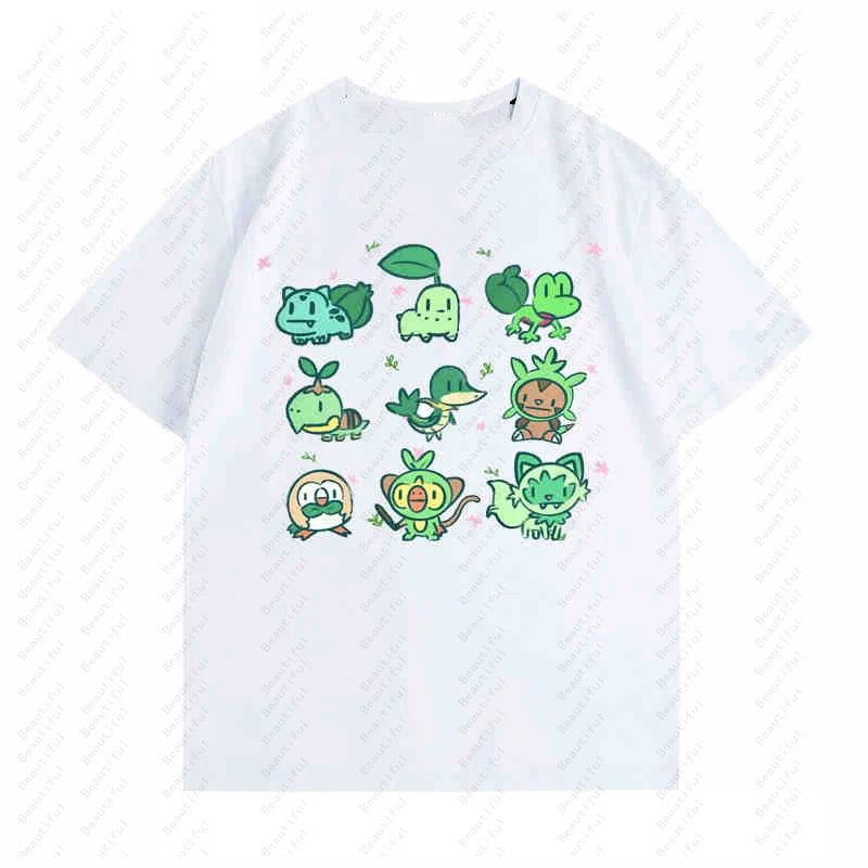 Classic Short-Sleeved Cotton T-Shirt Featuring Dream Royal Water Fire Grass Trio Design for Men and Women Summer Casual Wear