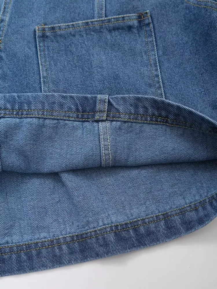 Chic Versatile Women's Casual Denim Shirt and Mini Skirt Set for Stylish Everyday Wear