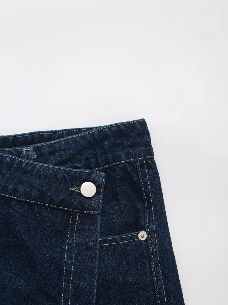 Chic Versatile Women's Casual Denim Shirt and Mini Skirt Set for Stylish Everyday Wear