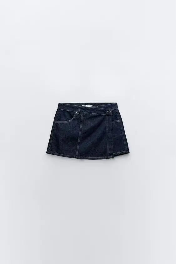 Chic Versatile Women's Casual Denim Shirt and Mini Skirt Set for Stylish Everyday Wear