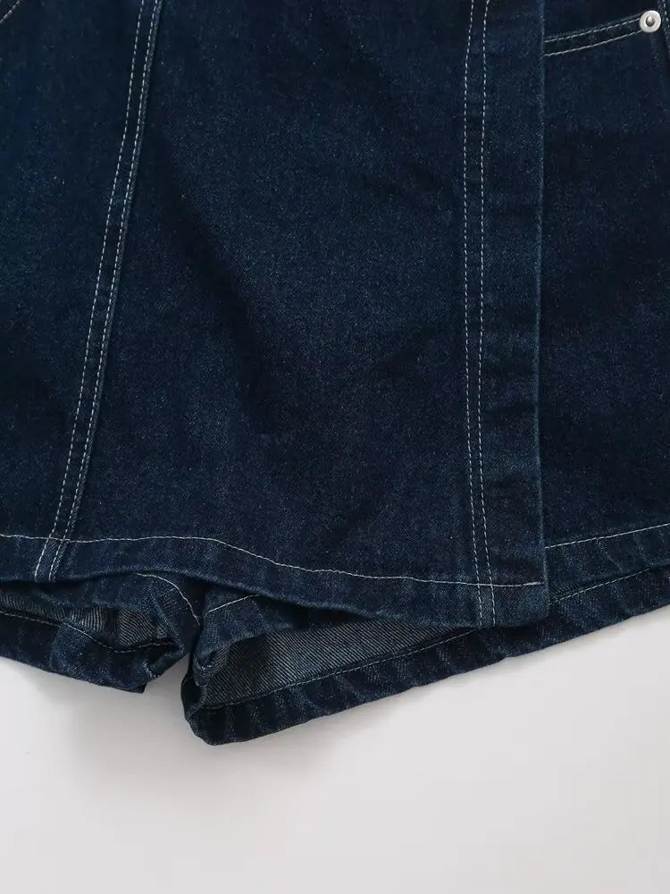 Chic Versatile Women's Casual Denim Shirt and Mini Skirt Set for Stylish Everyday Wear